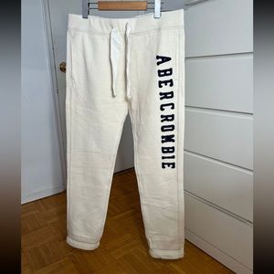 ABERCROMBIE WHITE STRAIGHT-LEG JOGGERS
